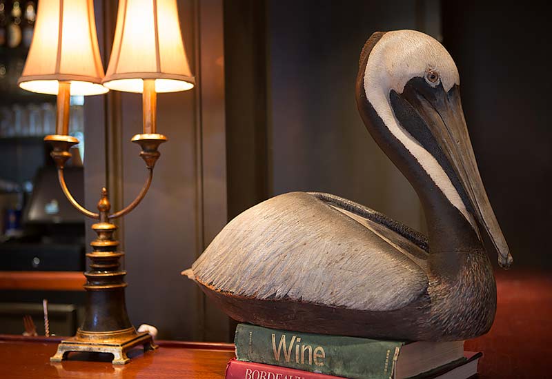 pelican wood sculpture